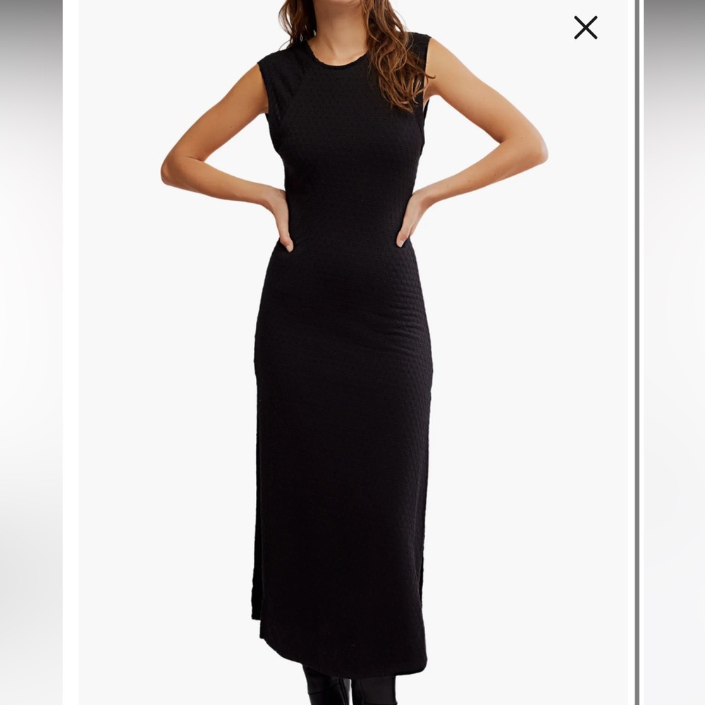 Free People Black eyelet/backless dress